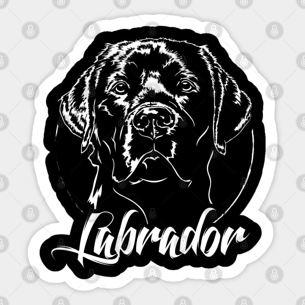 Funny Proud Labrador Retriever dog portrait lab mom Sticker by wilsigns